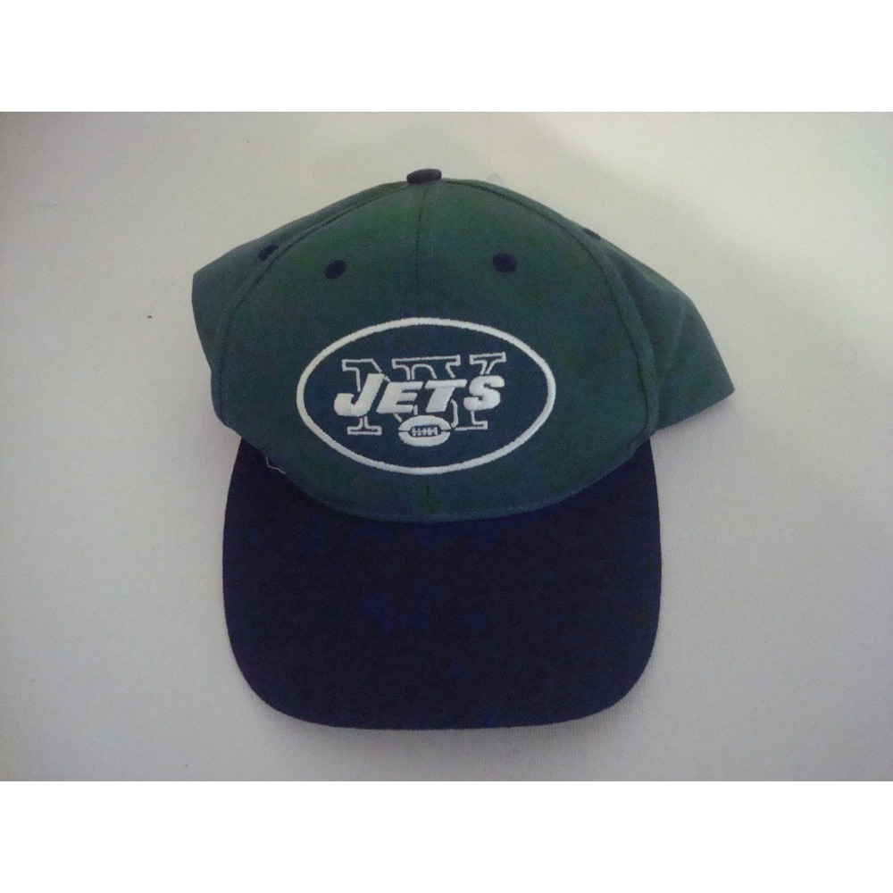 NEW YORK JETS‎ TWINS SCRIPT SNAPBACK 90S  DEADSTOCK  HAT CAP VINTAGE T4
